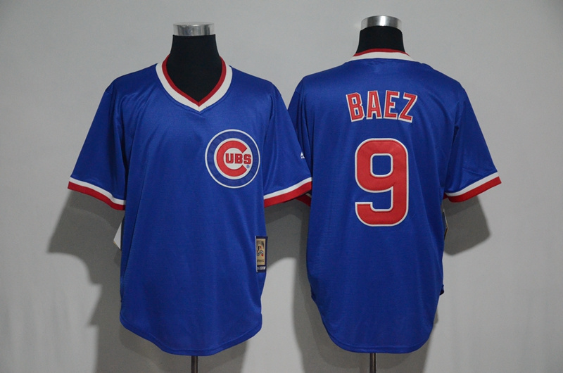 2017 MLB Chicago Cubs #9 Baez Blue Throwback Jersey->chicago cubs->MLB Jersey